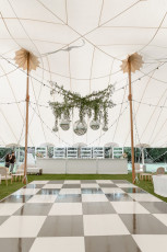 Disco Ball installation over dance floor