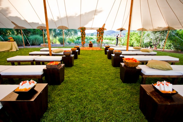 wedding tent ceremony